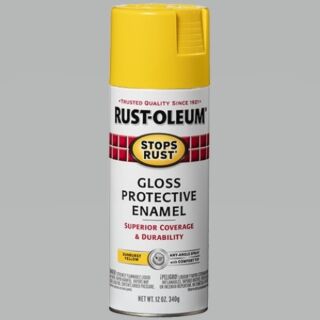 Rust-Oleum® Stops Rust®, Gloss Protective Enamel, Sunburst Yellow, Oil-Based, Spray Paint, 12 oz.