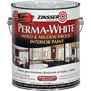 Zinsser® PERMA-WHITE® Semi Gloss Mold & Mildew-Proof Interior Paint, White, Gallon