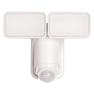 Heath Zenith Motion Activated Security Light, 2-Lamp, LED Lamp, 1000 Lumens, Plastic Fixture, White