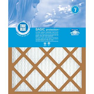 True Blue 216201 Air Filter, 20 in L, 16 in W, 7 MERV, Synthetic Pleated Filter Media