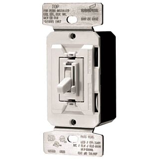 Eaton Wiring Devices AL Series TAL06P2-C1-K-L Toggle Dimmer, 120 V, White/Light Almond/Ivory