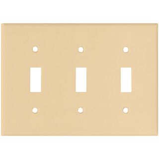 Arrow Hart 2141V-BOX Standard-Size Wallplate, 3-Gang, Thermoset, Ivory