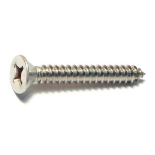 MIDWEST #12 x 1½ in. 18-8 Stainless Steel Phillips Flat Head Sheet Metal Screws, 35 Count