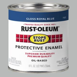 Rust-Oleum® Stops Rust®, Gloss Protective Enamel, Royal Blue, Oil-Based, Half Pint