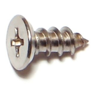MIDWEST #10 x  1/2 in. 18-8 Stainless Steel Phillips Flat Head Sheet Metal Screws, 80 Count