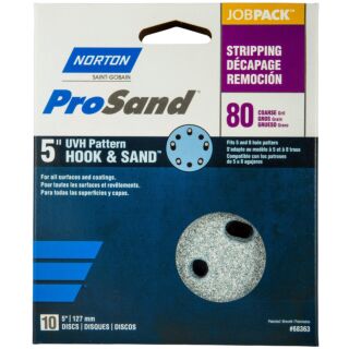Norton 5 in. ProSand UVH Pattern Hook & Sand Discs 80 Grit, 10 Pack