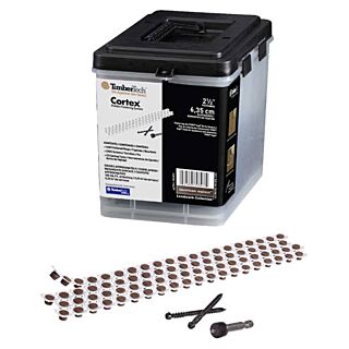TimberTech® Cortex® for Advanced PVC, Screws with Collated Plugs, American Walnut™, 100 sq.ft.