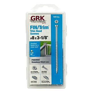 GRK #8 x 3-1/8 Pheinox™ 305 Stainless Steel FIN/TRIM™ Finishing Trim Head Screw Handy-Pak