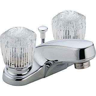 DELTA Classic 2522LF Bathroom Faucet, 2-Faucet Handle, 2 in H Spout, Brass, Chrome