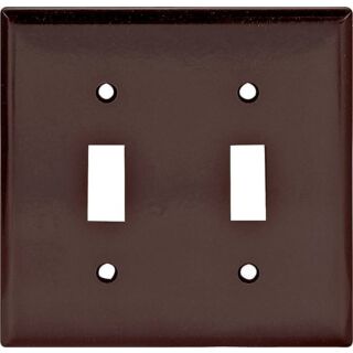 Eaton Wiring Devices 2139B-BOX Standard-Size Wallplate, 2-Gang, Thermoset, Brown
