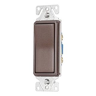 Eaton Wiring Devices 7500 Series 7501RB-K-L Rocker Switch, 120/277 V, Strap Mounting, Thermoplastic, Oil-Rubbed Bronze