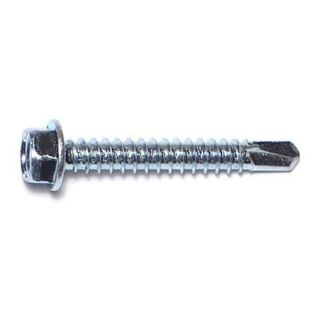 MIDWEST #12-14 x 1½ in. Zinc Plated Steel Hex Washer Head Self-Drilling Screws, 40 Count