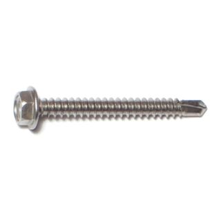 MIDWEST #8-18 x 1½ in.  410 Stainless Steel Hex Washer Head Self-Drilling Screws, 46 Count