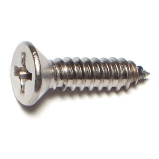 MIDWEST #14 x 1 in. 18-8 Stainless Steel Phillips Flat Head Sheet Metal Screws, 24 Count
