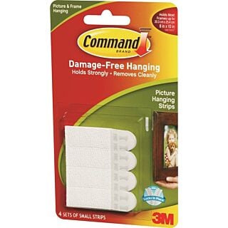 Command 17202 Picture Hanging Strips, 1 lb Weight Capacity, Paper