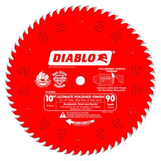 Diablo 10 in. x 90 Tooth Ultimate Polished Finish Saw Blade