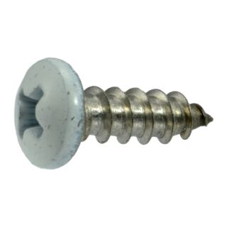 MIDWEST #8 x ½ in. White Painted 18-8 Stainless Steel Phillips Pan Head Sheet Metal Screws, 60 Count