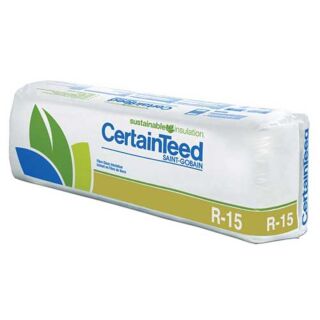 CertainTeed Sustainable Insulation - Kraft Faced Fiberglass, R-15, 3-1/2 in. x 15 in. x 93 in. (77.5 sq. ft / bag)