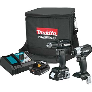 MAKITA 18V LXT Lithium-Ion Sub-Compact Brushless Cordless 2-Pc. Combo Kit (2.0Ah) with Case