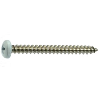 MIDWEST #10 x 2 in. White Painted 18-8 Stainless Steel Phillips Pan Head Sheet Metal and Shutter Screws, 15 Count