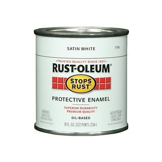 Rustoleum Stops Rust Satin White Protective Enamel 1/2 Pint