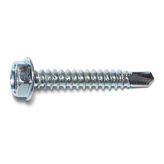 MIDWEST #10-16 x 1¼ in. Zinc Plated Steel Hex Washer Head Self-Drilling Screws, 55 Count