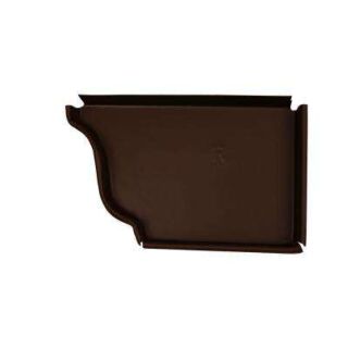 Amerimax Aluminum Right End Cap for 5 in. Gutter, Brown
