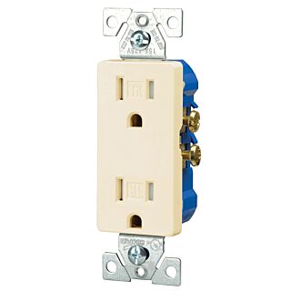 Eaton Wiring Devices TR1107LA-BOX Duplex Receptacle, 15 A, 2-Pole, 5-15R, Light Almond