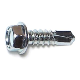 MIDWEST #12-14 x ¾ in. Zinc Plated Steel Hex Washer Head Self-Drilling Screws, 60 Count
