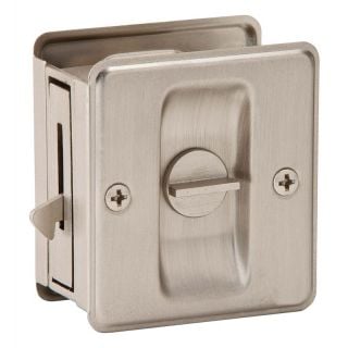 Schlage Privacy Pocket Door Pull with Lock,  Satin Nickel