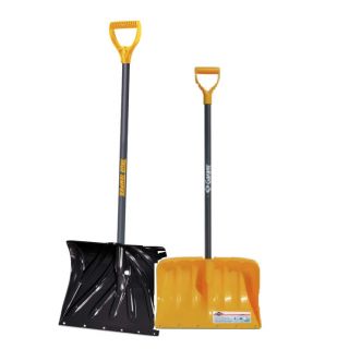 TrueTemper 18 in. Plastic Snow Shovel, Steel Handle, Black/Yellow