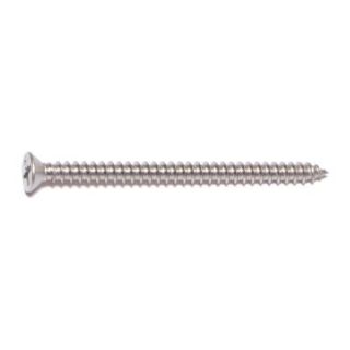 MIDWEST #6 x 2 in. 18-8 Stainless Steel Phillips Flat Head Sheet Metal Screws, 54 Count