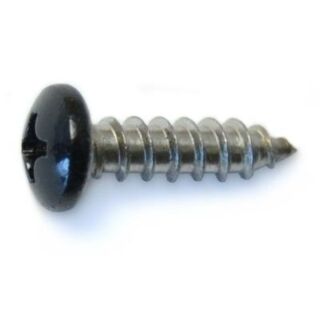 MIDWEST #8 x ⅝ in. Black Painted 18-8 Stainless Steel Pan Head Phillips Shutter Screws, 50 Count