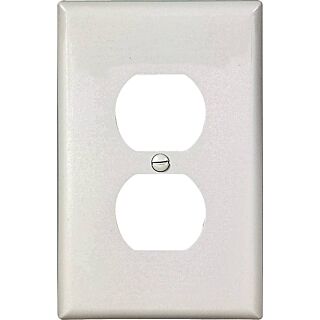 Eaton Wiring Devices PJ8W Mid-Size Duplex and Single Receptacle Wallplate, 1-Gang, Polycarbonate, White