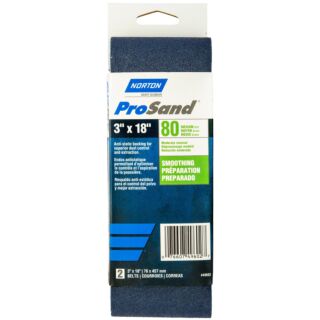 Norton 3 in. x 18 in. ProSand Portable Sanding Belts 80 Grit, 2 Pack