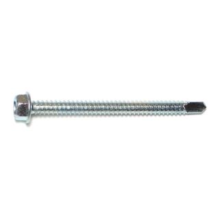MIDWEST #14-14 x 3 in. Zinc Plated Steel Hex Washer Head Self-Drilling Screws, 15 Count