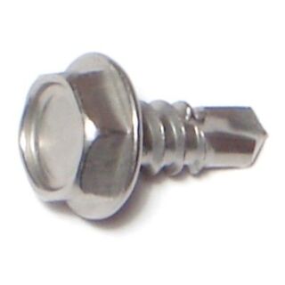MIDWEST #10-16 x 1/2 in.  410 Stainless Steel Hex Washer Head Self-Drilling Screws, 55 Count