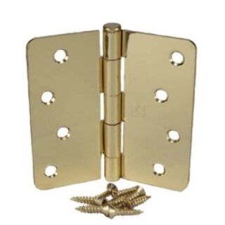 Hager 4 in. x 4 in. Steel Hinge with Rounded Corners, Pair