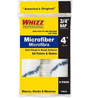 Whizz® 4 in. x 3/4 in. Nap, Microfiber Mini Blue Stripe  Roller Cover, 2 Pack