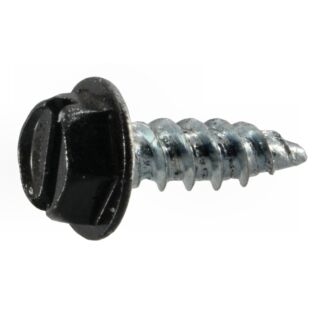 MIDWEST #7 x ½ in. Black Painted Zinc Plated Steel Slotted Hex Washer Head Gutter Screws, 90 Count