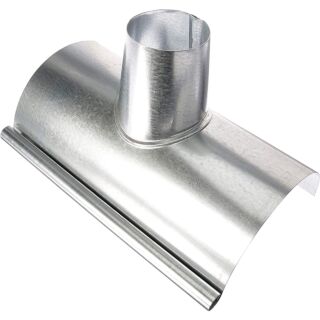 1/2 Round Galvanized Gutter Section w/Outlet, 5 in. x 10 in.