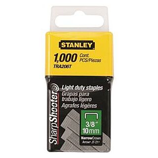 STANLEY TRA206T Wide Crown Staple, 3/8 in L Leg, 22 ga, Pack