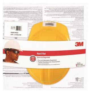 3M CHH-P-Y12 Hard Hat, 4-Point Suspension, Polyethylene Shell, Yellow