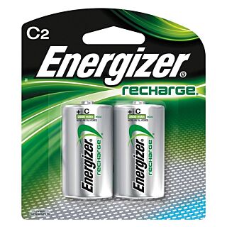 Energizer NH35BP-2 Rechargeable Battery, C Battery, Nickel-Metal Hydride, 1.2 V Battery