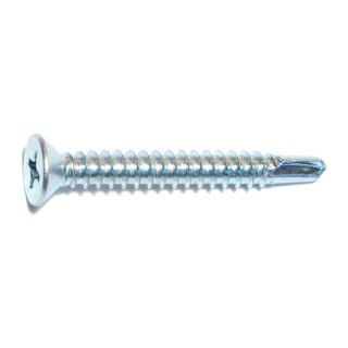 MIDWEST #10-16 x 1-1/2 in. Zinc Plated Steel Phillips Flat Head Self-Drilling Screws, 50 Count