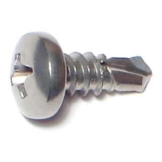 MIDWEST #10-16 x 1/2 in. 410 Stainless Steel Phillips Pan Head Self-Drilling Screws, 61 Count