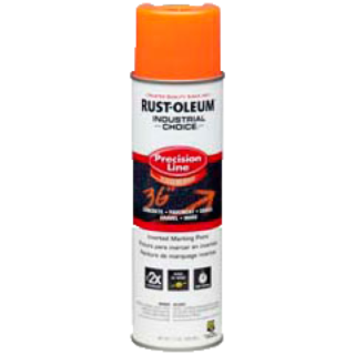 Rust-Oleum® Industrial Choice® Precision Line® Inverted Line Marking Spray Paint, Fluorescent Red Orange, Oil-Based, Flat, 17 oz.