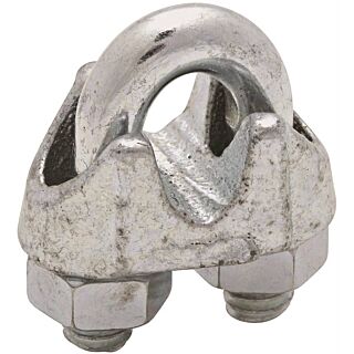 National Hardware 3230BC Series N248-294 Wire Cable Clamp, 1 in L, 1/4 in Dia Cable, Malleable Iron, Zinc