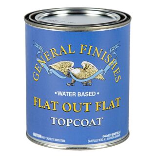 General Finishes®, Water-Based Clear Topcoat, Flat Out Flat, Quart