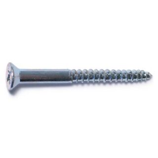 MIDWEST #6 x 1½ in. Zinc Plated Steel Phillips Flat Head Wood Screws 100 Count